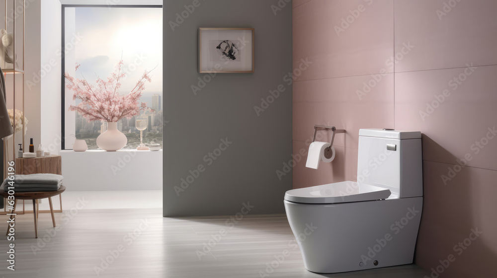 Modern toilet interior Modern toilet interior