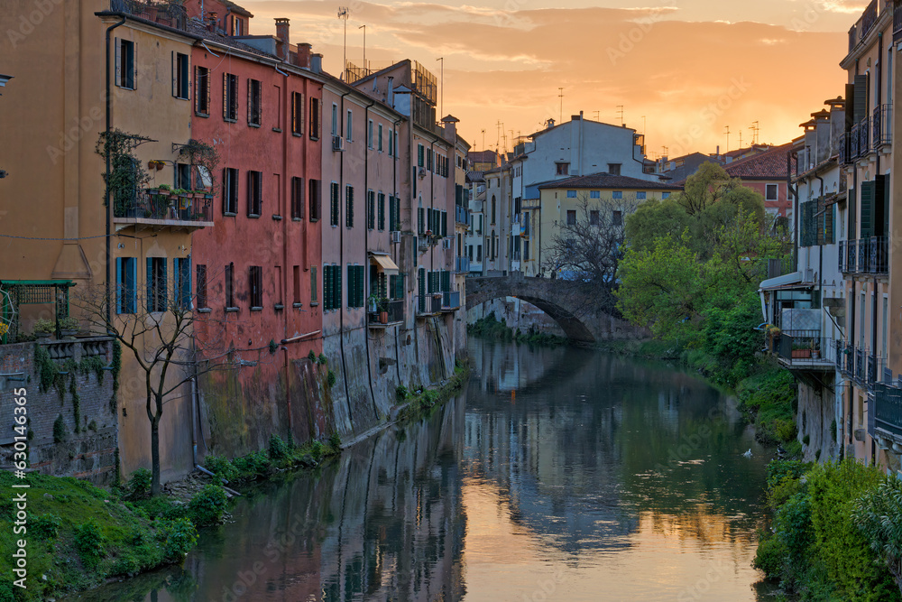 Twilight Romance in Padua Canal at Sunset