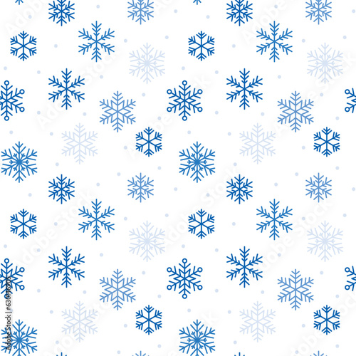 Snowflake Christmas repeat seamless pattern vector