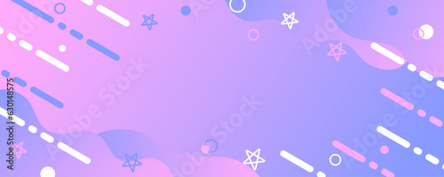 Leinwand Poster ピンクとパープルのグラデーションと幾何学模様のポップな背景　バナー、ヘッダーデザイン