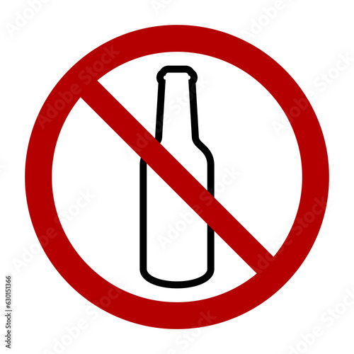 No beer symbol, prohibition sign. Flat vector illustration isolated on white