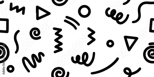 Doodle sketch style of Simple childish scribble for children or trendy design. seamless pattern creative minimalist style art background.