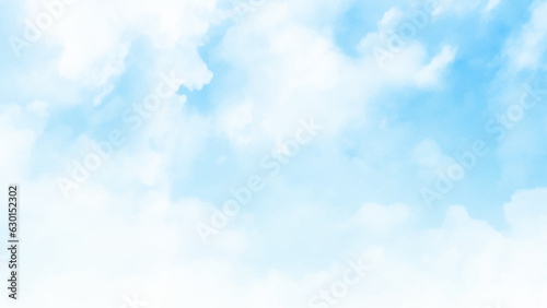 Background with clouds on blue sky. Vector background