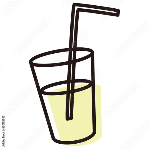 透明なカップに入った飲み物のイラスト