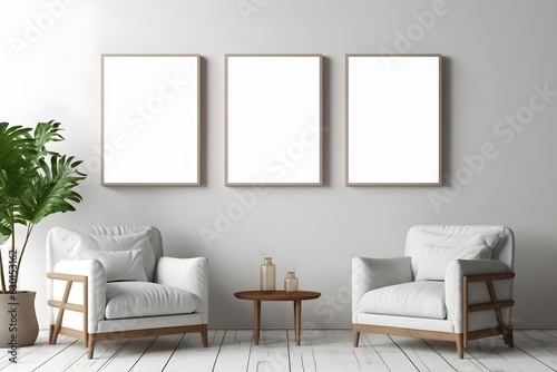 Neutral Living Area Mockup, generative, ai