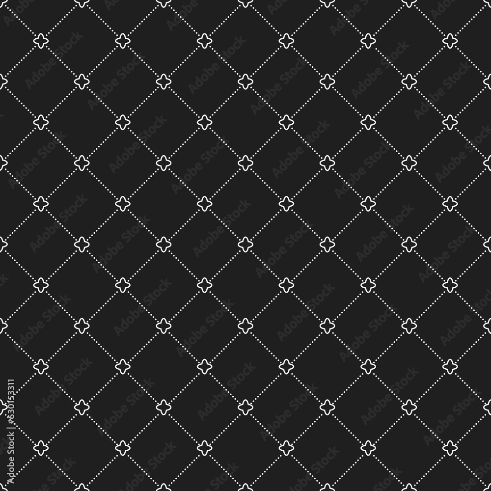 Fototapeta premium Geometric dotted black and white pattern. Seamless abstract modern dark texture for wallpapers and backgrounds