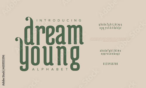 Dreamyoung creative vintage alphabet font. Digital abstract moslem, futuristic, fashion, sport, minimal technology typography. Simple numeric vector illustration