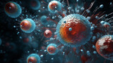 Virus - Macro - Pandemic - Created with Generative AI technology.