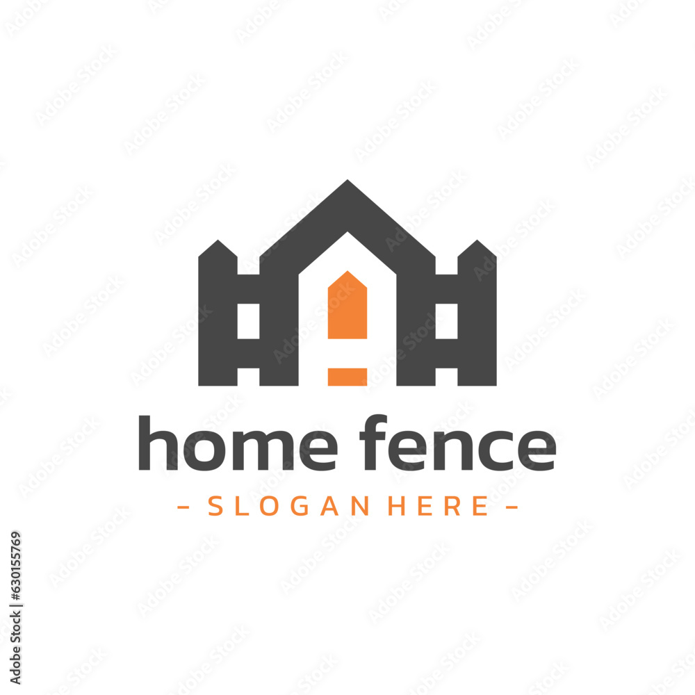 Letter A house fence logo design vector. Letter A house fence logo design vector.