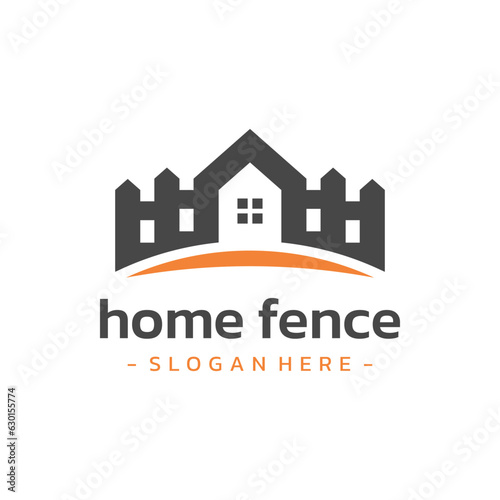 House fence logo design vector.