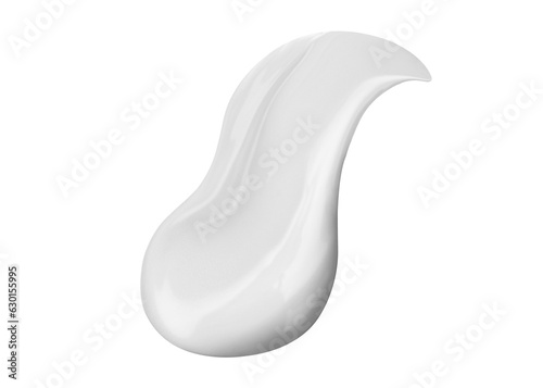 Pure White cosmetic face creme, body lotion, moisturiser smear swipe. Skin care product smudge swatch isolated on transparent background. BB CC cream Beauty product 
