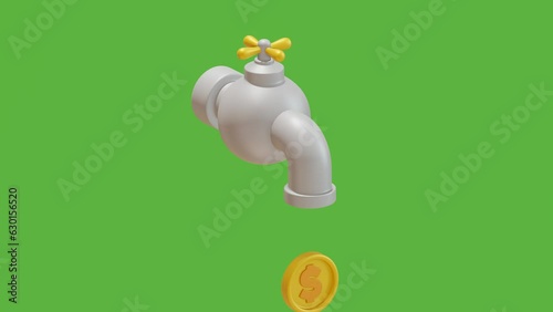 The water tap dispenses dollars
