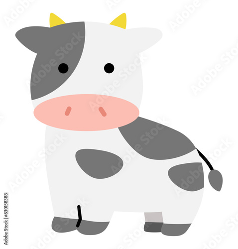 かわいい牛の全身イラスト