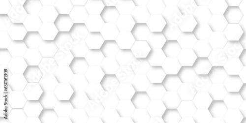 Fototapeta Naklejka Na Ścianę i Meble -  Seamaless Abstract background with hexagons. 3d Hexagonal structure futuristic white background and Embossed Hexagon , honeycomb white Background ,light and shadow ,Vector.