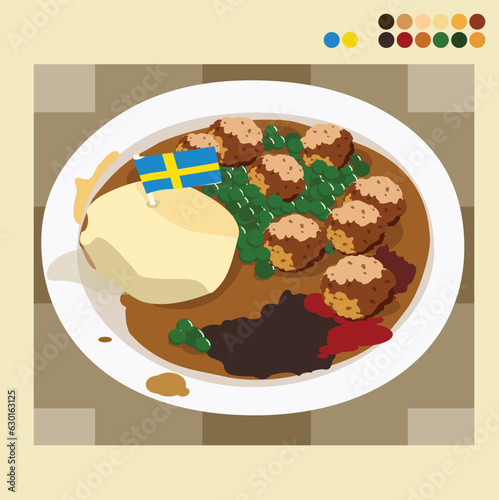 Illustration Vector  Meatballs Food