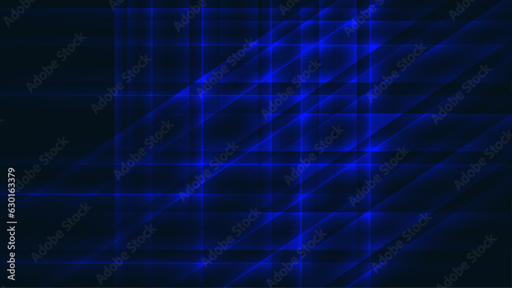 Shiny blue lines background. Geometrical design pattern.