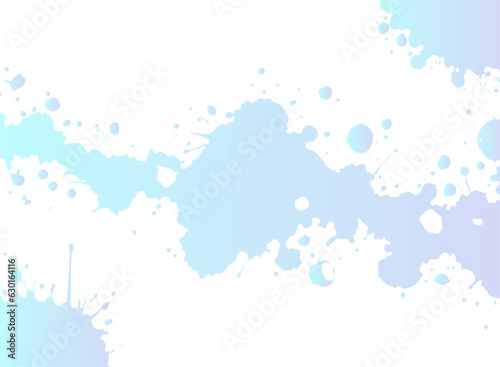 水色の液体が飛び散る涼しげなイラスト