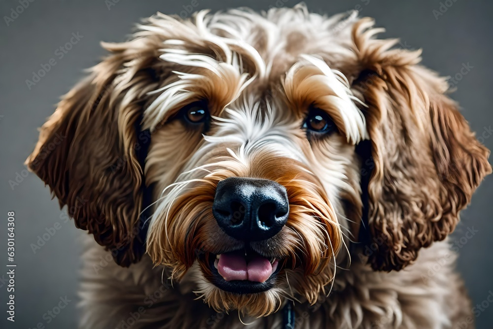 close up of a labradoodle generated by AI tool