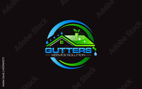 Illustration graphic vector of gutter installation and service repair solutions logo design template