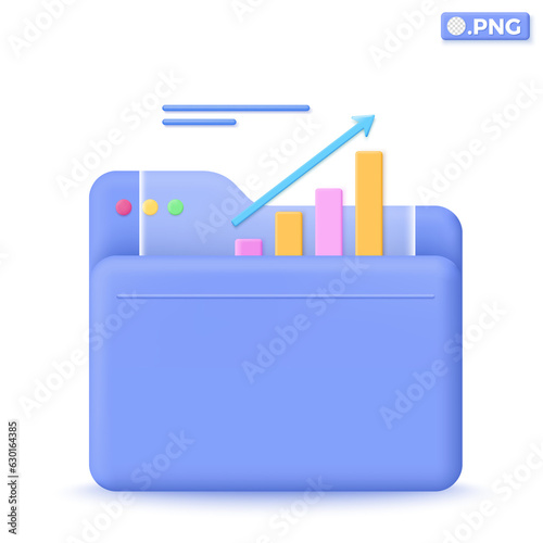 Folder with transparency file icon symbol. Online portfolio for presentation, graph for marketing, Stored data, File management concept. 3D vector isolated illustration, Cartoon pastel Minimal style.