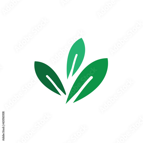 Leaf icon line design template isolated illustration
