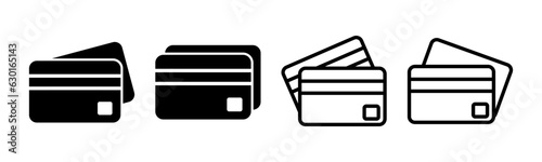 Credit card icon set illustration. Credit card payment sign and symbol