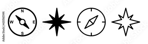 Compass icon set illustration. arrow compass icon sign and symbol