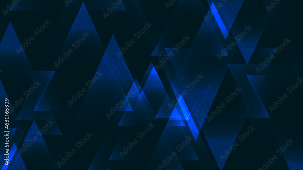 Fototapeta premium Abstract triangle blue background with modern corporate concept. blue and black gradient geometric