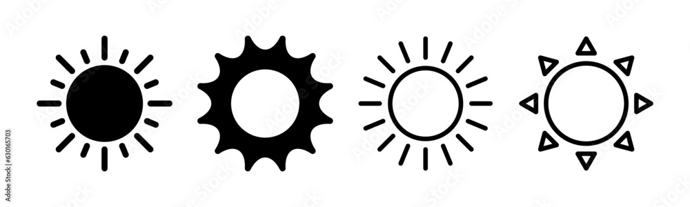 Sun icon set illustration. Brightness sign and symbol. Sun icon set illustration. Brightness sign and symbol.