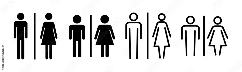 Toilet icon set illustration. Girls and boys restrooms sign and symbol. bathroom sign. wc, lavatory Toilet icon set illustration. Girls and boys restrooms sign and symbol. bathroom sign. wc, lavatory