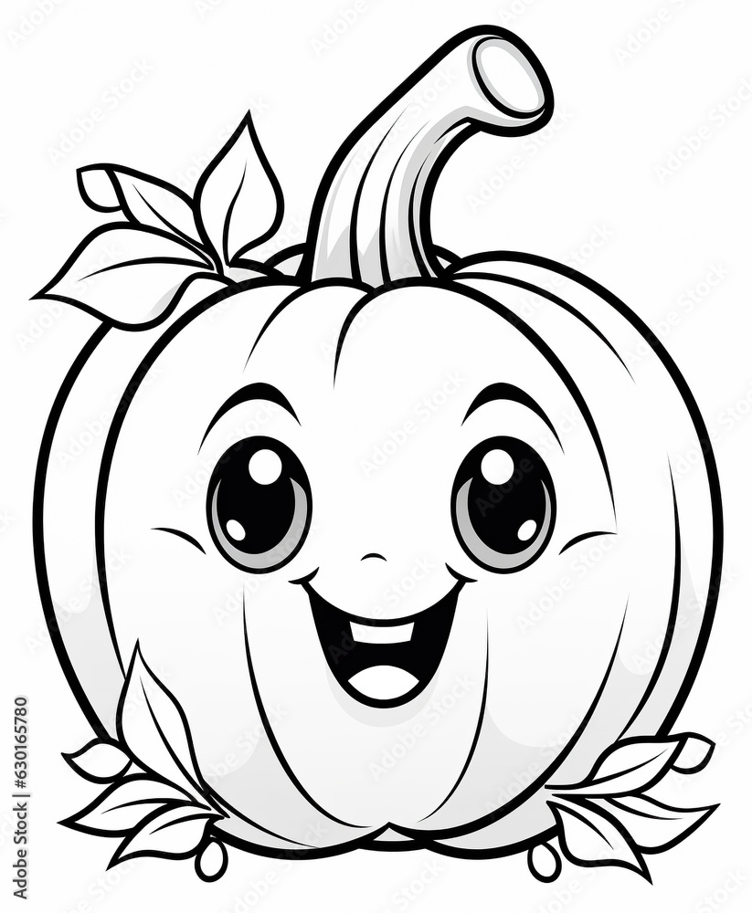 ハロウィンのジャック・オ・ランタンの塗り絵 Generative AI ハロウィンのジャック・オ・ランタンの塗り絵 Generative AI