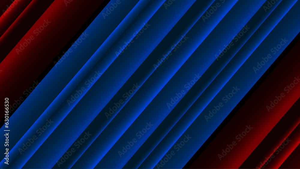 Obraz premium Abstract geometric dynamic shape overlap layer red and blue background. Corporate vector illustration.
