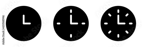 Clock icon set for time, deadline and scheduling