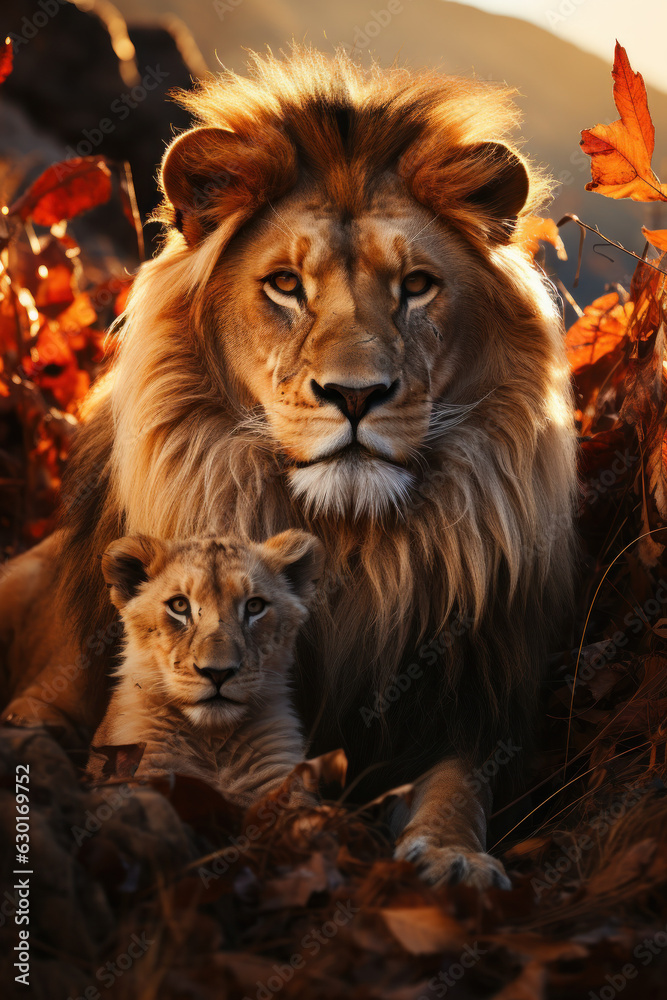 Lion, Wildlife Photography, Generative AI