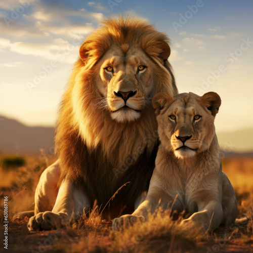 Lion, Wildlife Photography, Generative AI photo