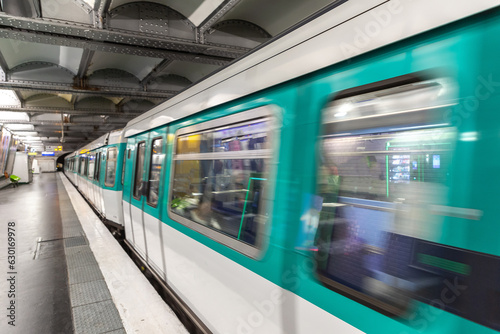 Paris Metro is the one of the largest underground system in the world in Paris, France