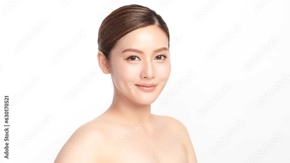 Beautiful young asian woman with clean fresh skin on white background, Face care, Facial treatment, Cosmetology, beauty and spa, Asian women portrait. Beautiful young asian woman with clean fresh skin on white background, Face care, Facial treatment, Cosmetology, beauty and spa, Asian women portrait.