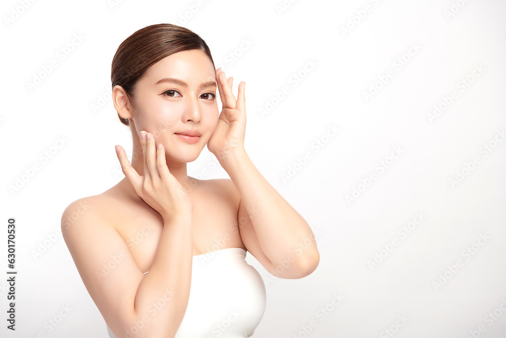 Beautiful young asian woman with clean fresh skin on white background, Face care, Facial treatment, Cosmetology, beauty and spa, Asian women portrait. Beautiful young asian woman with clean fresh skin on white background, Face care, Facial treatment, Cosmetology, beauty and spa, Asian women portrait.