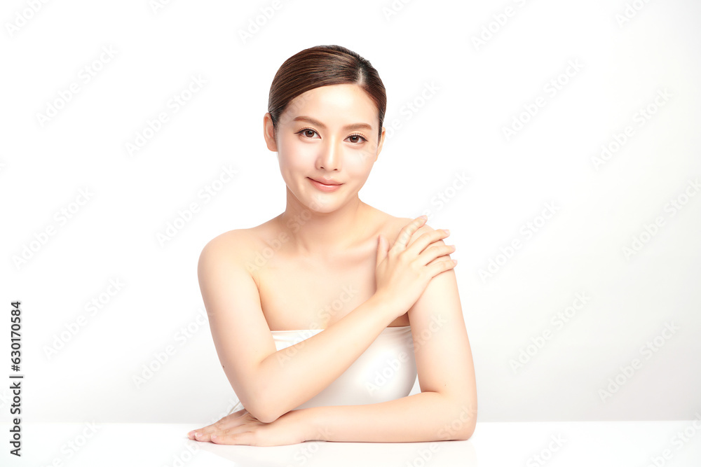 Beautiful young asian woman with clean fresh skin on white background, Face care, Facial treatment, Cosmetology, beauty and spa, Asian women portrait. Beautiful young asian woman with clean fresh skin on white background, Face care, Facial treatment, Cosmetology, beauty and spa, Asian women portrait.