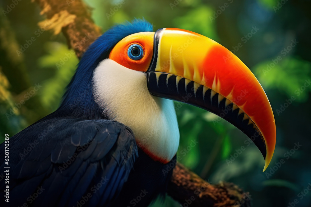 Fototapeta premium Tucan, Wildlife Photography, Generative AI