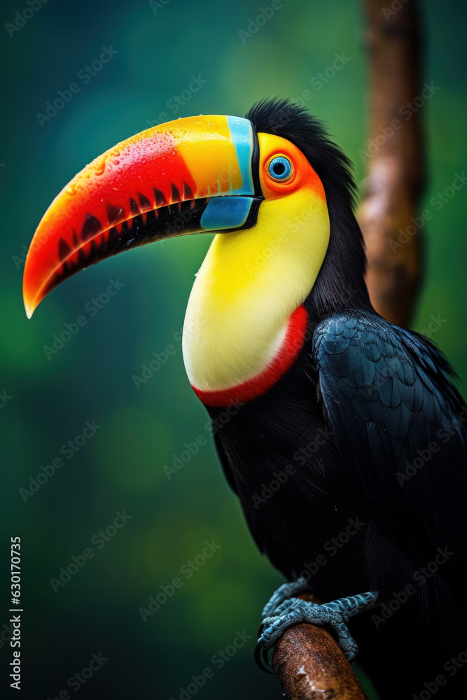 Obraz premium Tucan, Wildlife Photography, Generative AI