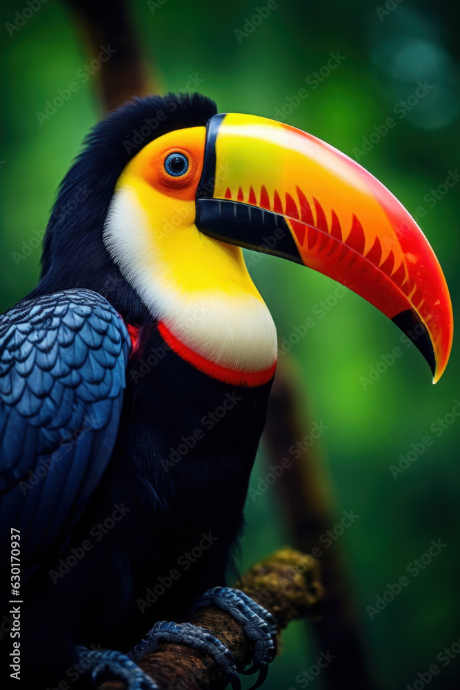 Obraz premium Tucan, Wildlife Photography, Generative AI