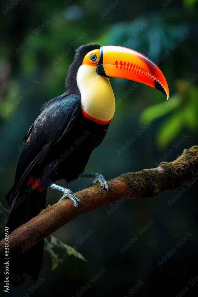 Fototapeta premium Tucan, Wildlife Photography, Generative AI