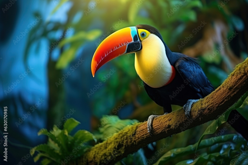 Obraz premium Tucan, Wildlife Photography, Generative AI