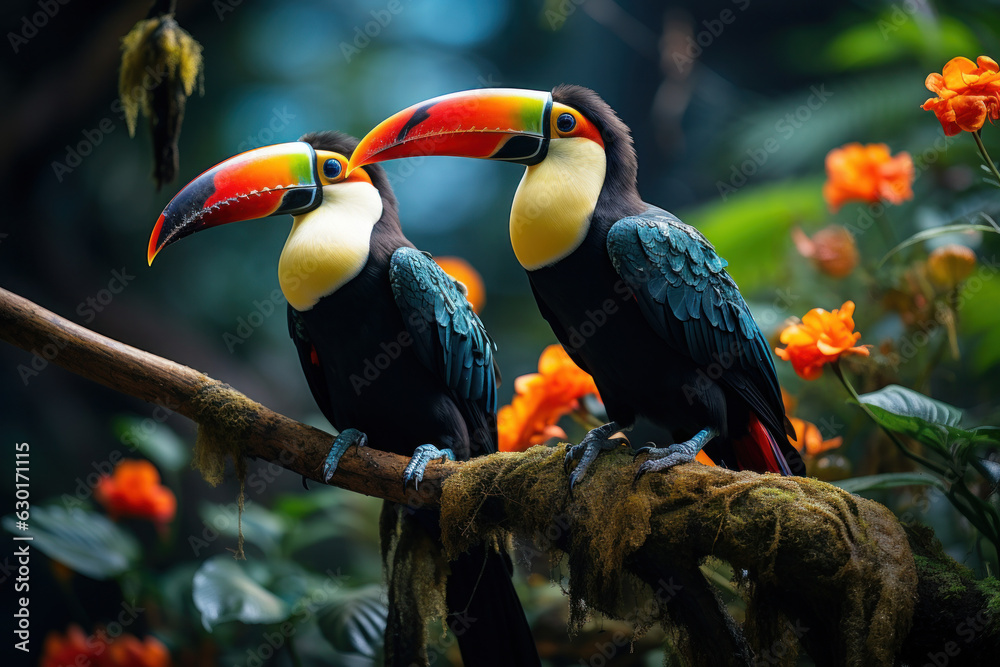Obraz premium Tucan, Wildlife Photography, Generative AI