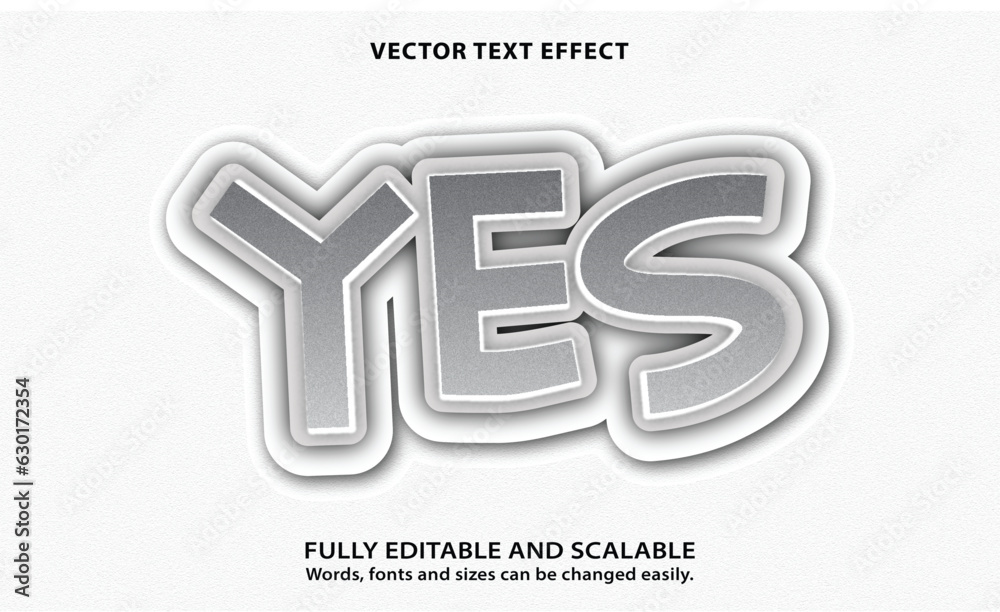 Naklejka premium Yes typography on a white background vector free 3d vector