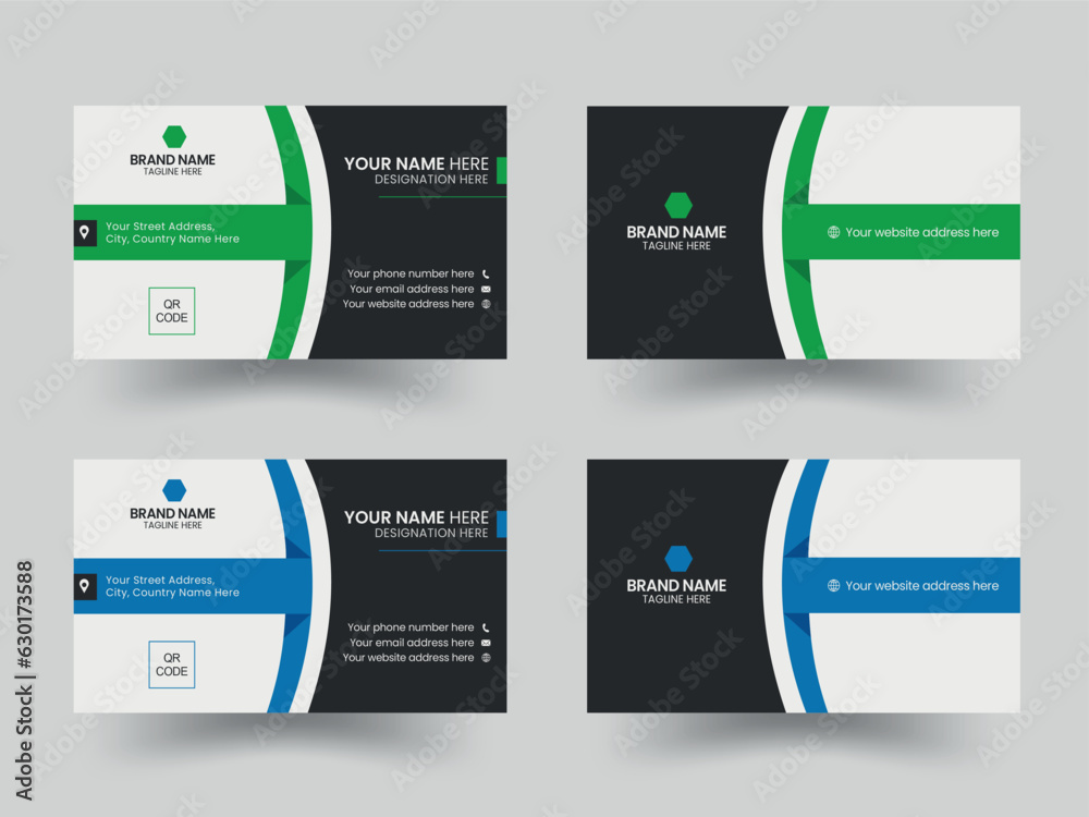 New corporate business card design, clean business card design
