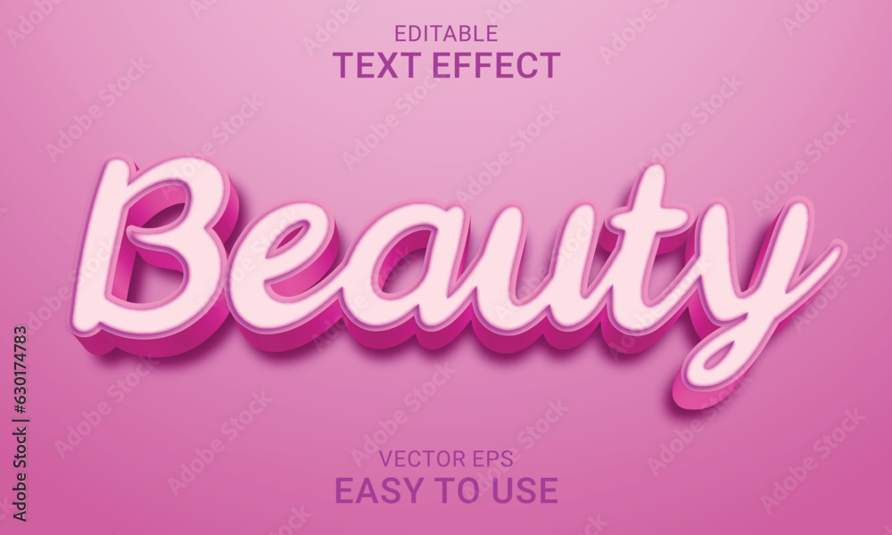 Beauty Editable 3D Text Effect Style 