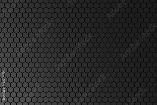 Seamless pattern of hexagon shapes in black colors. Vector illustration