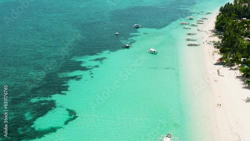 Beautiful beach and turquoise water in the tropics. Bantayan island, Philippines. photo